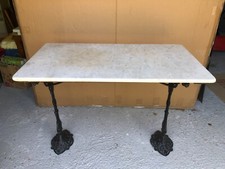 Table bistrot 1900 Art Nouveau Marbre et Fonte Meuble de métier 
