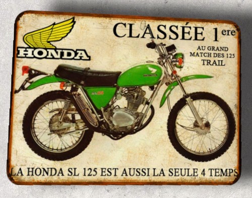 Plaque métal vintage honda - plaque,