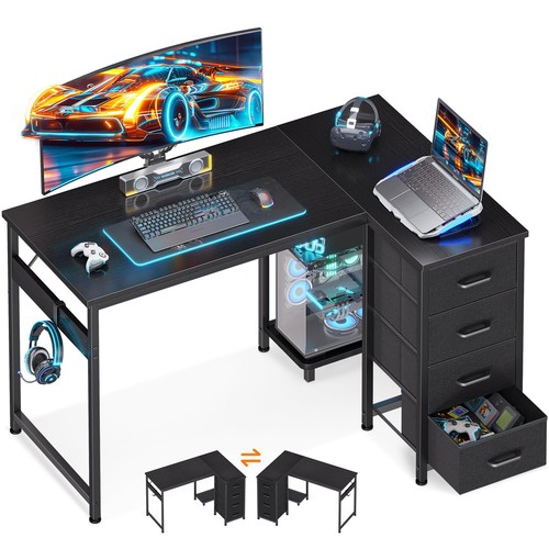 Bureau angle avec tiroirs - d'angle,