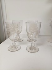 4 verres anciens gravé a