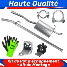 Kit de pot d'échappement pour Renault Clio 2 II Hayon 1.2 (1998-12/2006)
