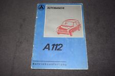Operating Instructions Manual Autobianchi A112 7th Edition XI/1974