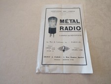 Old data sheet COMPAGNIE DES LAMPES METAL RADIO LAMPS RECEPTION 1929