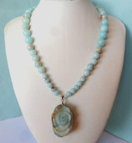 Collier jade bleu - collier, shoushan-