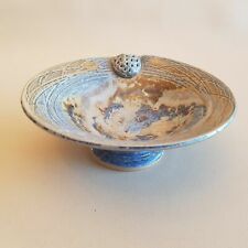 Empty Bowl Bowl Pocket on Pedestal Ceramic with Spade Holes Signed