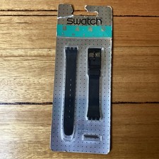 New Swatch Watch Bracelet "Band Small" Black Plastic - Switzerland