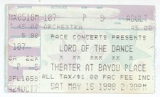 Lord of the Dance 5/16/98 Houston TX Bayou Place Concert Rare Ticket Stub