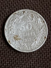 pièce de monnaie argent 50 Cent. De 1911 albert légende flamande BELGIQUE