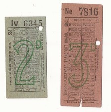 Tickets de transport (ou métro ?) ville de Londres - 1938