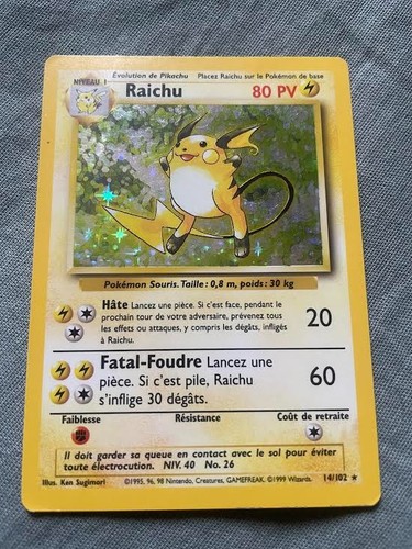 Carte pokémon raichu 14 102 - carte,