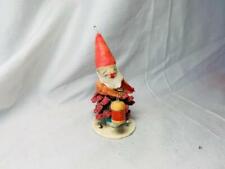Antique Christmas Santa Elf Lantern Pine Cone Spun Cottn Ornament c1920