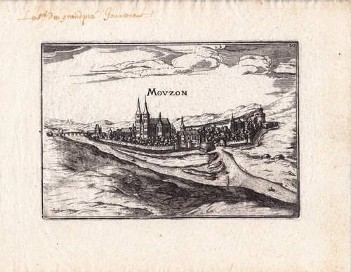 Gravure xviie mouzon ardennes - xviie,