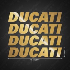 4 stickers DUCATI 10 cm OR Brillant Tuning Decal autocollant moto déco tuning