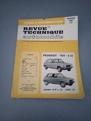 Revue technique peugeot 104 - technique,