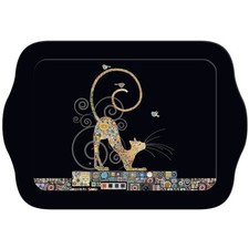 Mini plateau noir rectangulaire BUG ART JEWELS - Chat Klimt