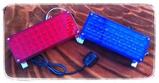 KIT 2 FEUX A ÉCLATS STROBOSCOPE A LED ROUGE ET BLEU 12V