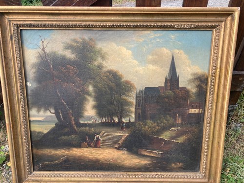 Tableau ancien huile - tableau,