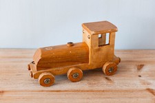Gorgeous Vintage Natural Wooden Steam Locomotive / Train / Toy