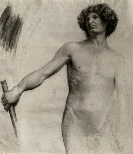 Dessin ancien homme - ancien, nu