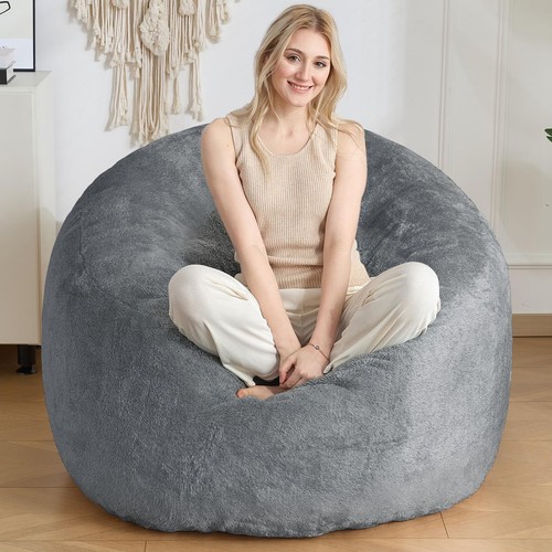 Large bean bag chair - bean, chair,sherpa