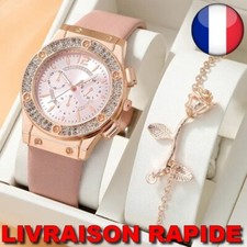 Montre + Bracelet CADEAU Rose
