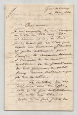 Félix Bovet – Longue lettre autographe signée à Ch. Berthoud - 4 pages, 1864