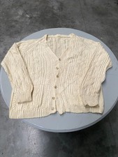 Gilet torsadé knitwear blanc crème XL