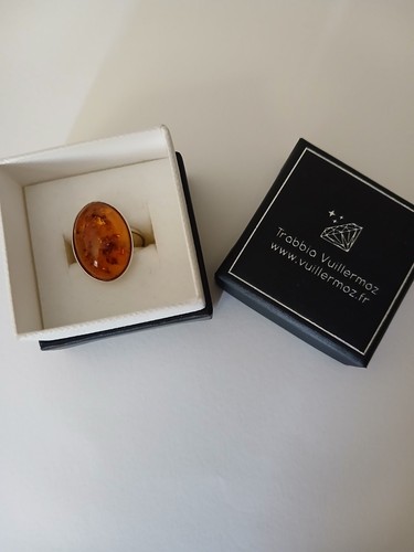 Bague argent 925 ambre - et,