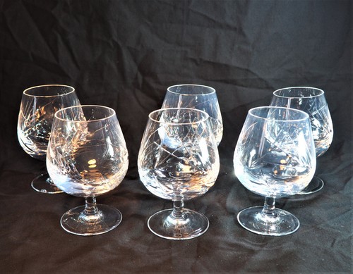 Lot verres cognac - 6, cristal