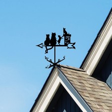 Girouette En Métal Style Rétro pour Chat, Montage sur Toit, pour Pelouse,