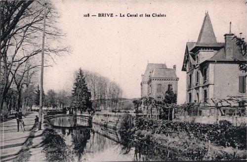 Cpa brive canal et les - le,