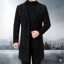 Neuf Homme Noir Cuir Daim