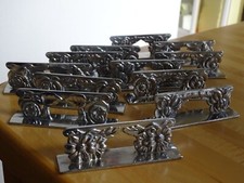 12 ANTIQUE ART DECO METAL CHROME KNIFE HOLDERS