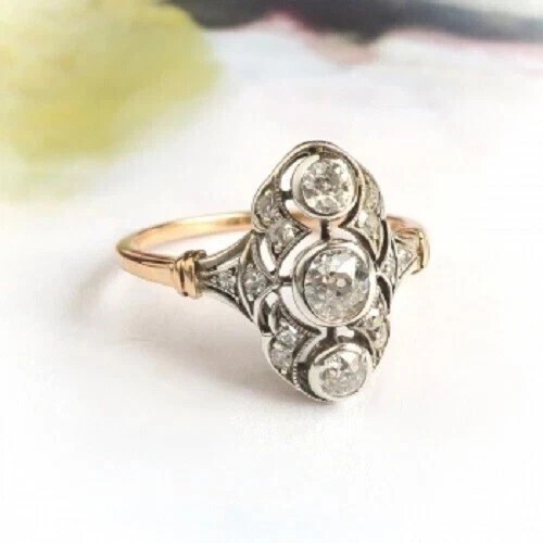 Vintage style art deco ring - art,