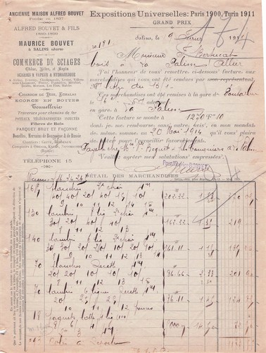 Salins scierie bouvet 1914 - salins,