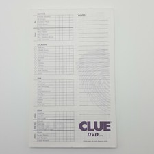 Clue DVD 60 Double Sided Score Pad Sheets Replacement Game Part 2006 