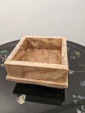 Travertine Marble Square Candle Holder /Console Dish 4 x 4