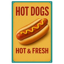 Plaque en tôle Hot Dog Food |