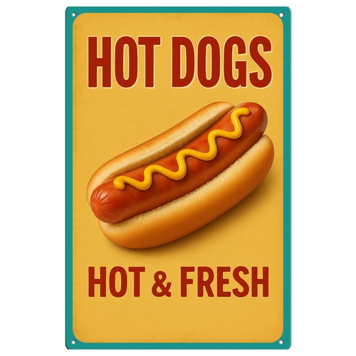 Plaque tôle hot dog - tôle, food