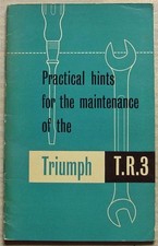 TRIUMPH TR2 & TR3 Car Instructions Handbook c1955 #501528/2 2nd Ed 3rd Print