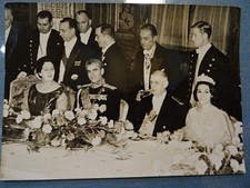 PHOTO ORIGINALE GENERAL DE GAULLE-SHAH D'IRAN ET l'IMPERATRICE FARAH DIBA-1961.