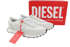 Diesel S-Racer-LC Homme Baskets EU44 Cuir Blanc Bas Top Chaussures à Lacets 195