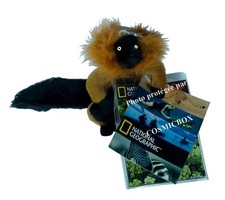 NATIONAL GEOGRAPHIC Plush VARI ROUX Lemur Realistic Animals Keychain New