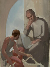 Dessin original Art Déco signé 1935 étude pour tableau ou vitrail 