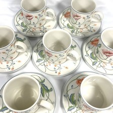 Villeroy & Boch Albertina Demitasse Cups & Saucers Set/7 Floral VITRO Germany