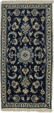 2'3X4'8 ft Hand-Knotted Navy Nain Oriental Rug Small Classic Floral Style Carpet