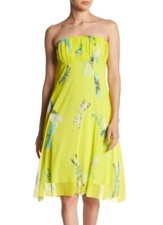 VIVIANA G Flair Strapless Dress Women's Sz. Small (Yellow) 151045