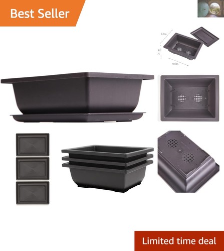 Durable brown bonsai pots with - brown,