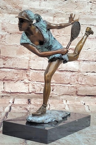Bronze female tennis player - female,