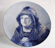 Delft Earthenware Decorative Plate Portrait of Women by Rembrandt #35Y